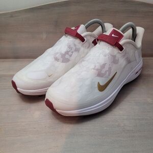 Nike Womens Fitsole React Ace Tour Golf Shoes 7.5 White Red Athletic Spikeless